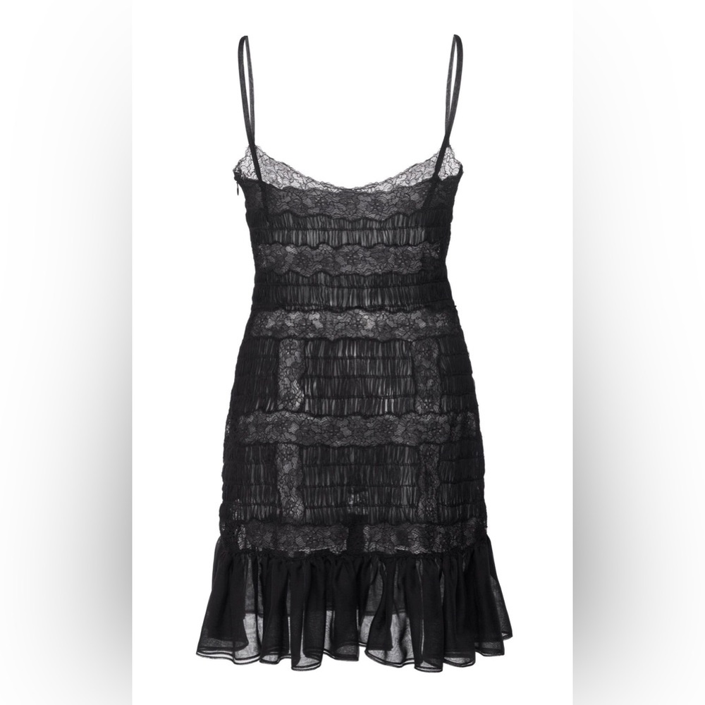 VALENTINO
Lace-Trimmed Shirred Silk Chiffon Mini Dress - Picture 3 of 7